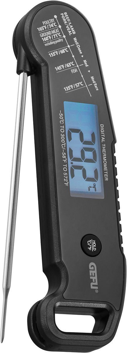 Cyfrowy termometr do mięsa Gefu aurema – składana sonda – –50°C do 300°C – Piekarnik BBQ