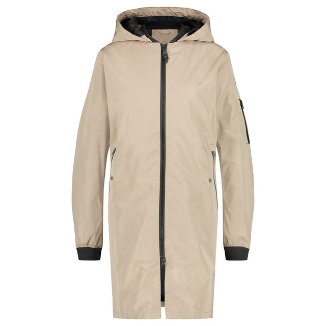 Puch lang bomber regenjas dames cement