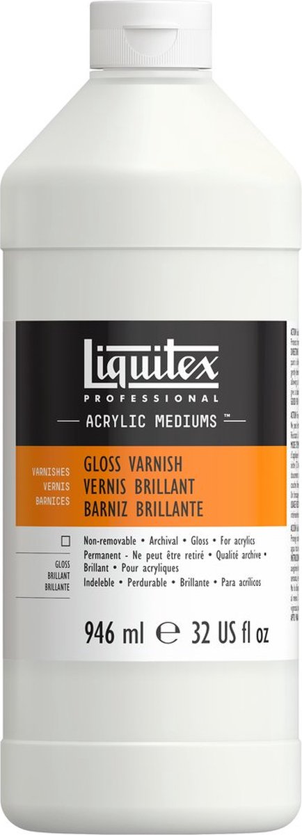 Liquitex 6232 profesjonalny lakier błyszczący 946 ml - lakier akrylowy połysk | Ochrona przed promieniowaniem UV | nie żółknie | do farby akrylowej