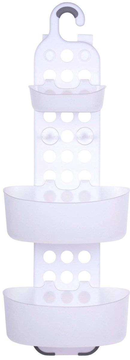 Alpina ophangbaar doucherek - 71x25 cm - doucherek zonder boren - verstelbare lades - wit