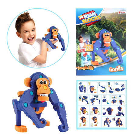 Toi-zabawki rzemieślnicze puzzle małpa junior 25,8 cm niebieskie 59-częściowe