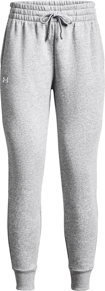 Damskie spodnie sportowe Under Armour Ua Rial Fleece Jogger w kolorze szaro-białym