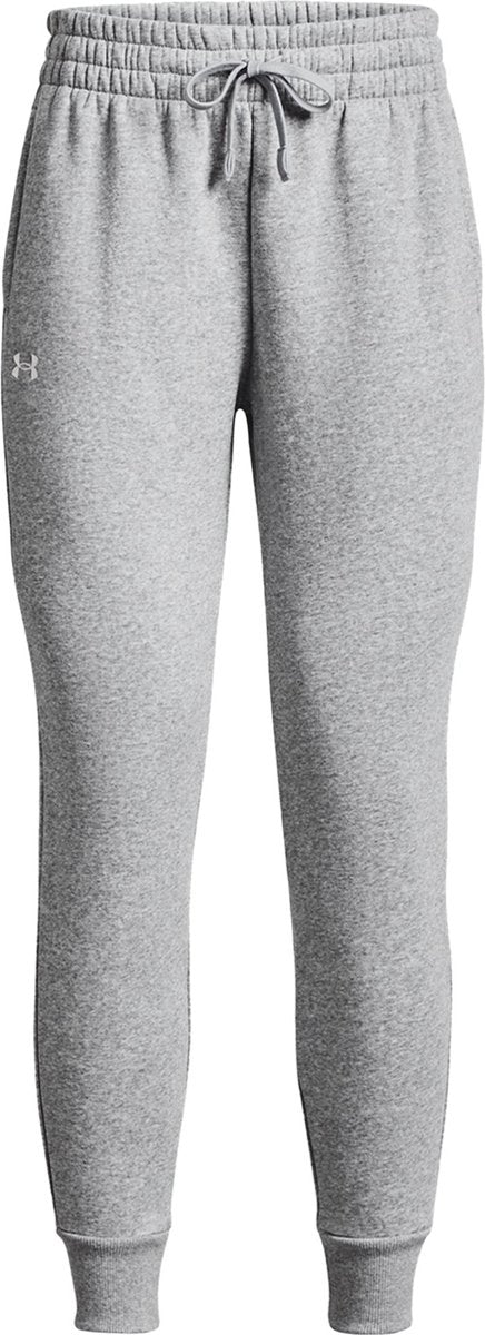 Joggery Under Armour UA Rival Fleece – Szare męskie spodnie sportowe – Castlerock Light Heather – Białe