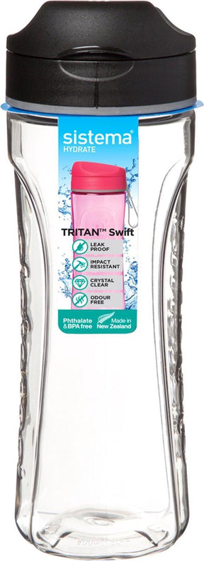 Sistema hydrate drinkfles -tritan swift zwart - 600ml