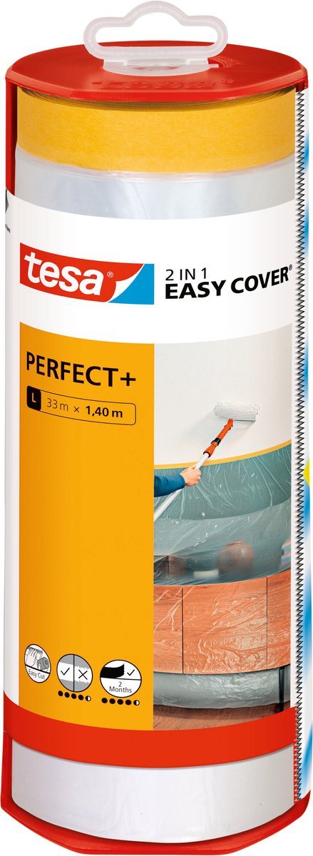 Tesa 1067562 - Easy Cover Perfect + folia osłonowa dozownika: l 33 metry 140 | 2 szt