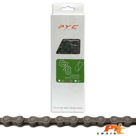 Łańcuch rowerowy PYC 7V 116 Linki 1 2x3 32 Shimano trwały