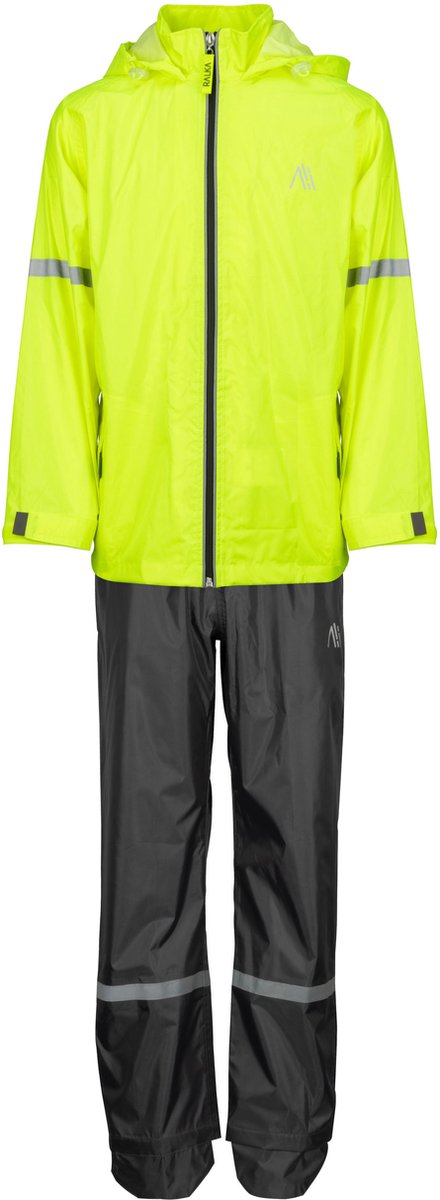 Ralka regenpak waterdicht ademend - kind - reflectie - fluorgeel - 116