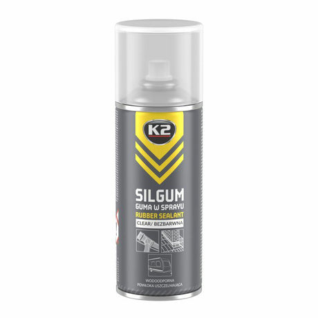 Seria K2 silgum - przezroczysta, elastyczna powłoka w sprayu - 400ml - odporna na warunki atmosferyczne i wodę