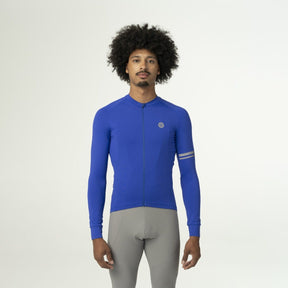 Solid fietsshirt lange mouwen performance violet heren
