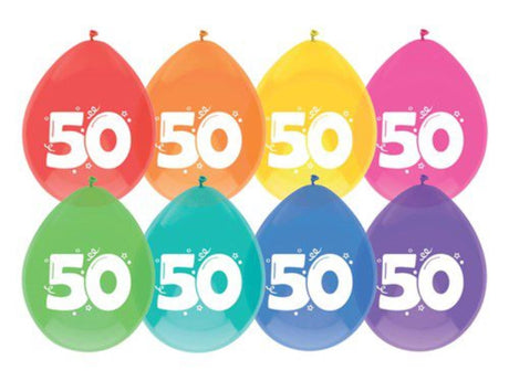Balony Haza 50 lat, opakowanie 8 sztuk