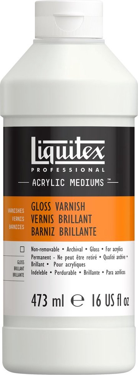 Liquitex 6216 profesjonalny lakier błyszczący 473 ml – lakier akrylowy połysk | Ochrona przed promieniowaniem UV | nie żółknie | do farby akrylowej