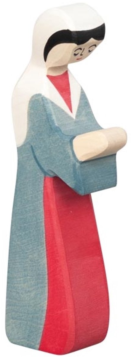 Holztiger Christmas - Maria szary różowy - 6x2x15cm - figura drewniana - ręcznie robiona