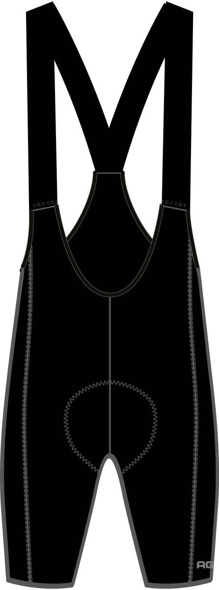 Agu comfort plus - bibshort - heren fietsbroek - wielrenbroek met zeem - compressie - ademend - siliconen gripper - naadloze bretels - zwart - xxl