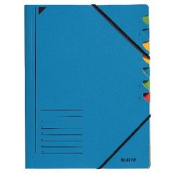 Folder sortujący leitz 320g m2 24,5 x 32cm niebieski elastyczny narożnik 7-częściowy tydzień