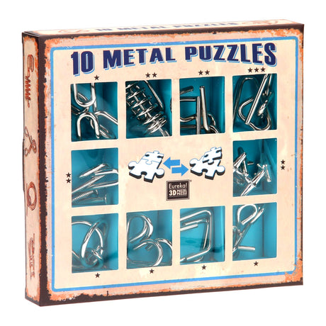Zestaw puzzli mózgowych Eureka niebieski, 10 szt.