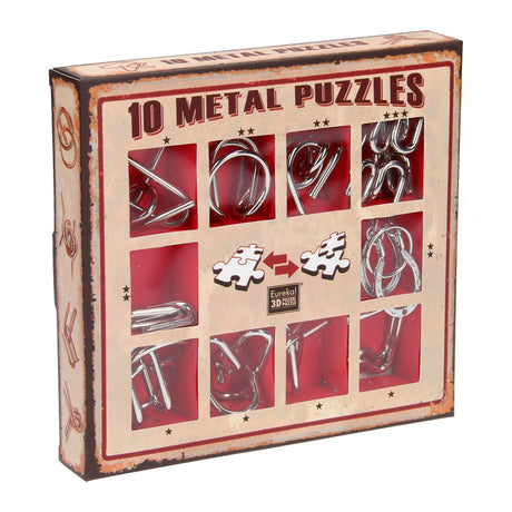 Eureka-! 10 metalowych puzzli w wersji czerwonej
