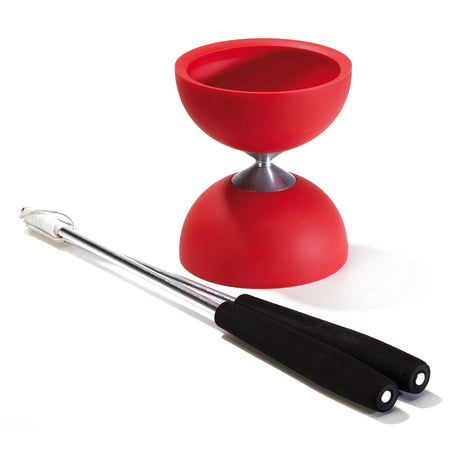 Eureka Rubber Diabolo z aluminiowymi patykami - czerwony