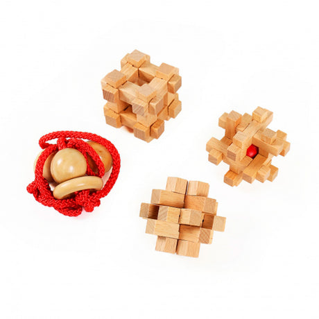 Drewniane puzzle mózgowe Eureka Extreme, 4 szt.