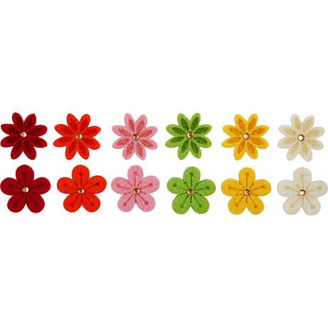 Firma Creativ https: www.cchobby.nl filcowe-kwiaty-z-rhinestone-d-30-mm-grubość-2-5-mm-12-części-1-pudełko