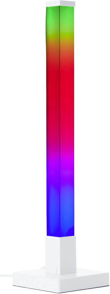 Brilliant Neele - lampa stołowa - 50 cm - led 3w - rgb - możliwość ściemniania - czujnik muzyki - pilot - biały