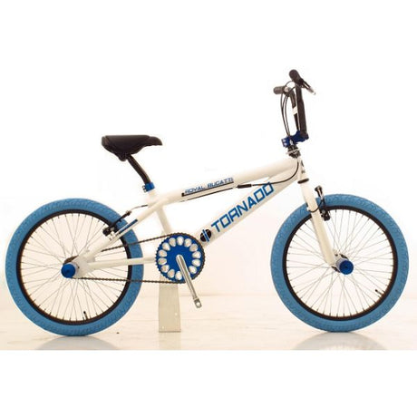 Rower Royal BMX - Bugatti tornado freestyle 20 cali - biały z niebieskimi oponami