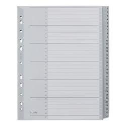 Zakładki numeryczne leitz 1281 szare pp (polipropylen)