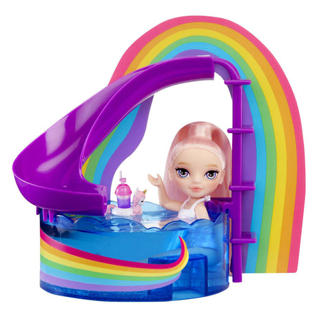 Lalka Rainbow High z małym basenem i różowym zestawem