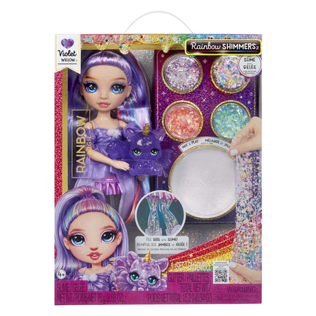 Tęczowe wysokie mieniące się lalki slime fashion - fioletowe (fioletowe)