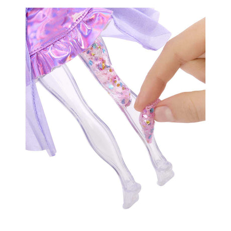 Tęczowe wysokie mieniące się lalki slime fashion - fioletowe (fioletowe)