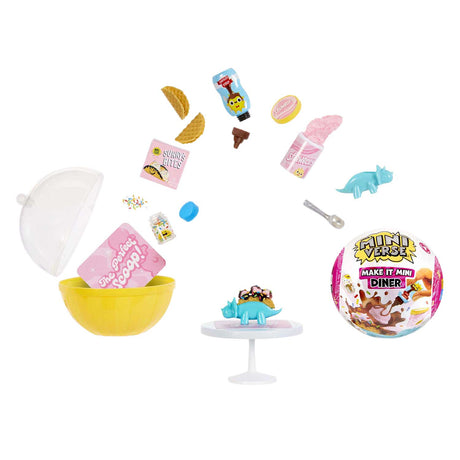 Miniverse make it mini food: seria obiadowa 4 - zestaw do rękodzieła - tworzenie miniatur - przekąski i napoje - w tym stół