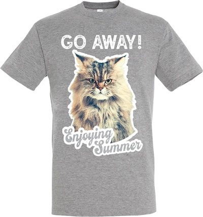 T-shirt Go Away Kot Szary