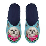 Kapcie shih tzu jasnoniebieskie ciemnoniebieskie