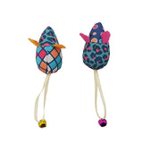 Duet patchworkowych myszy Jolly Moggy z drewna różanego