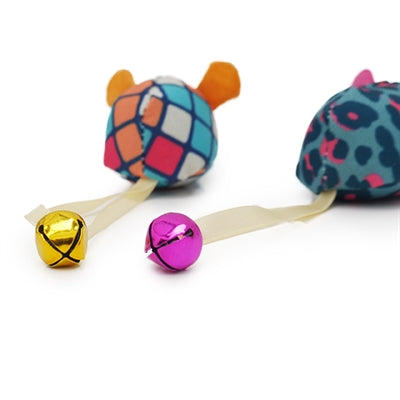 Duet patchworkowych myszy Jolly Moggy z drewna różanego