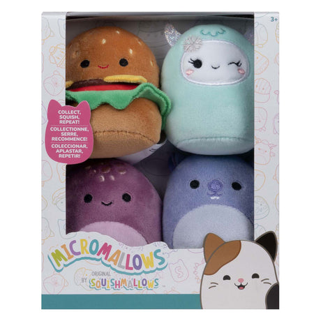 Squishmallows pluszowe mikromallows - Carl, Yollie, Javari, Tudor, 4 szt.