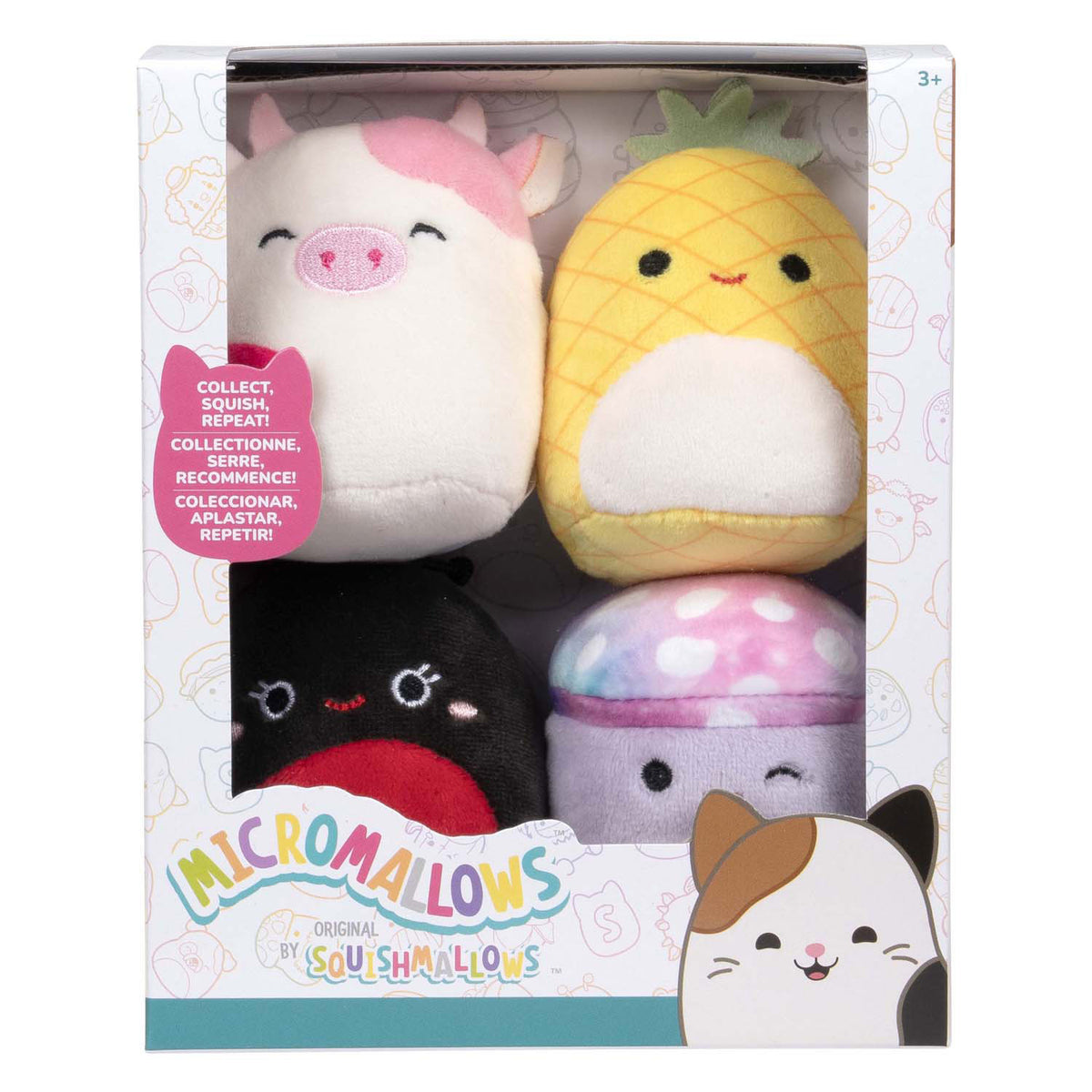 Squishmallows pluszowe mikromallows - maui, trudy, caedyn, minya, 4 szt.