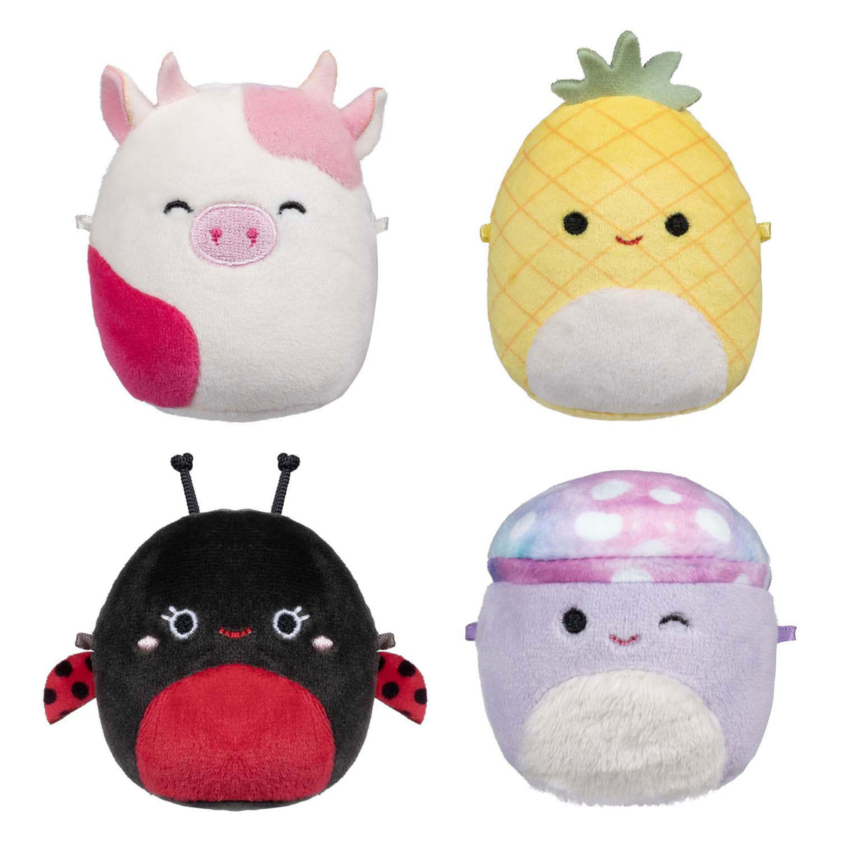 Squishmallows pluszowe mikromallows - maui, trudy, caedyn, minya, 4 szt.