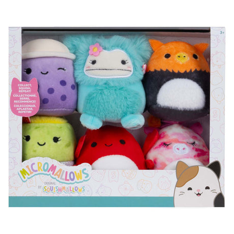 Squishmallows pluszowe mikromallows - myrnam henley, carlos, anjara, joelle, poplina, 6 szt.
