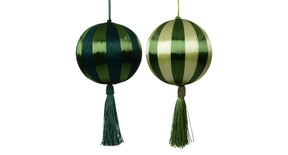 Kerstbal foam thread tassel 2 kleuren assortie groen kleur(en) d.8cm