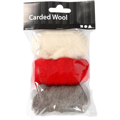 Firma Creativ https: www.cchobby.nl zgrzebna-wełna-czerwona-biała-harmonie-3x10-gr-1-doos