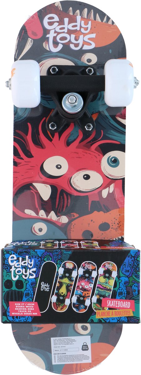 Eddy toys skateboard 43,2x12,7cm wd 6as