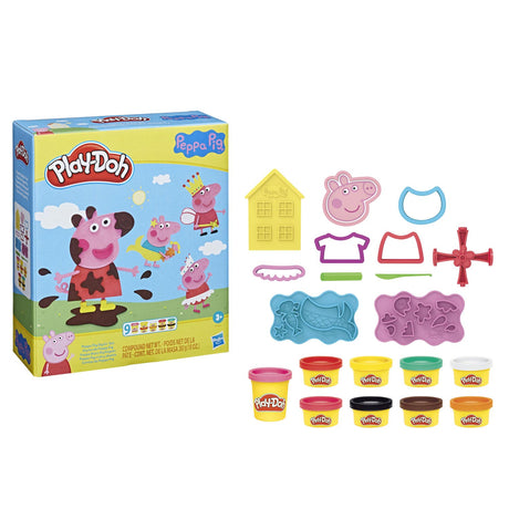 Zestaw do zabawy w stylizację świnki Peppy Play-doh - glina do modelowania - zawiera 9 doniczek