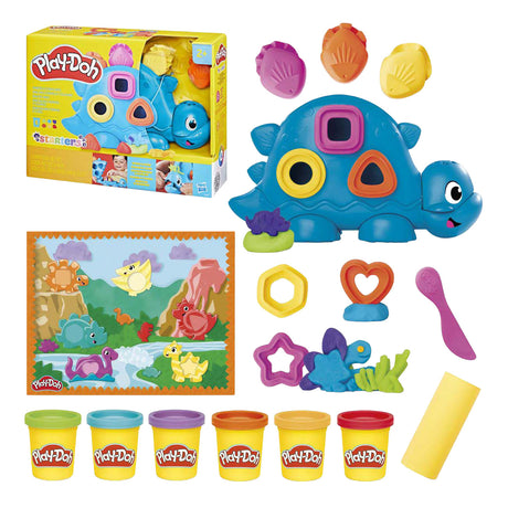 Dino stojące kształty i kolory Play-Doh - 6 glinianych garnków
