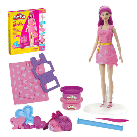 Zestaw Play-Doh z sercami i włosami lalki Barbie - glina do modelowania