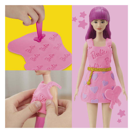 Zestaw Play-Doh z sercami i włosami lalki Barbie - glina do modelowania
