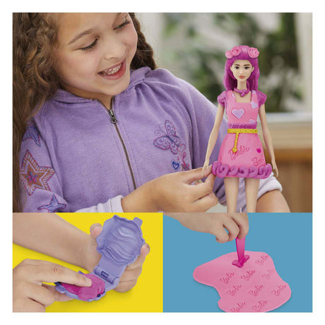 Zestaw Play-Doh z sercami i włosami lalki Barbie - glina do modelowania