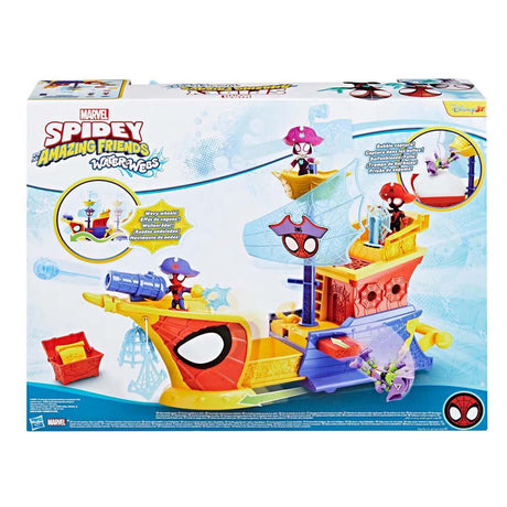 Hasbro Spidey Water-Webs Ahoy Statek piracki z bąbelkami - w zestawie. dmuchawa do baniek