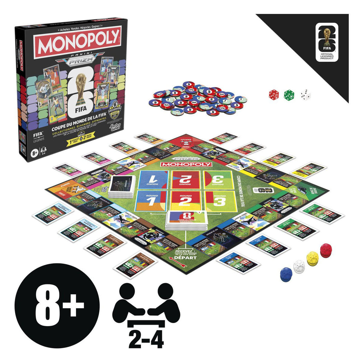 Monopoly Panini Prizm FIFA World Cup - gra planszowa - francuska