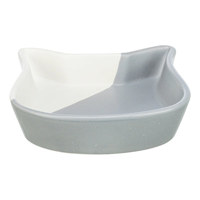 Trixie miska na karmę dla kota z głową kota, ceramiczna, szaro-biała