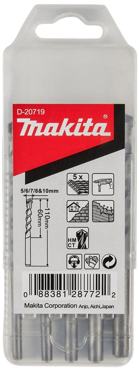 5-częściowy zestaw wierteł do kamienia Makita 5 6 7 8 10 mm - d-20719